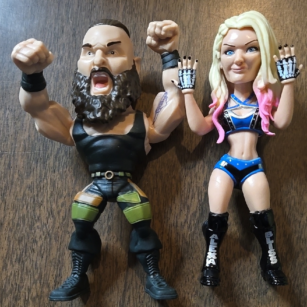 WWE Slam Stars Figures - Braun Strowman and Alexa Bliss, 5"